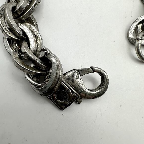 Chunky Heavy Unisex Bracelet Silver tone link  Boho Bohemian Festivalwear - Picture 7 of 10